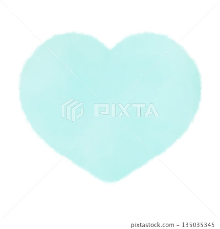 可愛的藍色心形符號水彩插畫素材 135035345