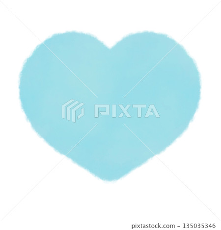 可愛的藍色心形符號水彩插畫素材 可愛的藍色心形符號水彩插畫素材 135035346