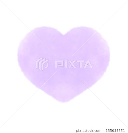 可愛的紫色愛心符號水彩插圖 135035351
