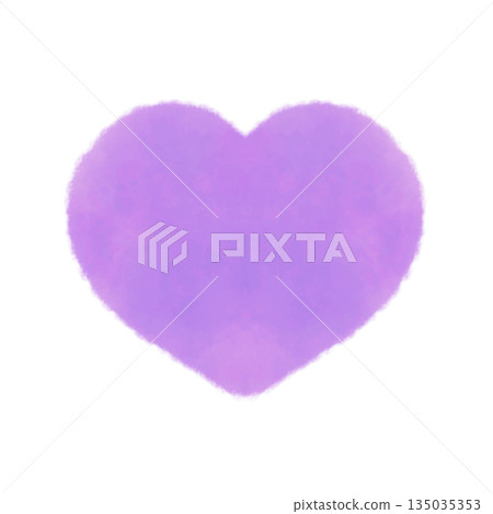 可愛的紫色愛心符號水彩插圖 可愛的紫色愛心符號水彩插圖 135035353