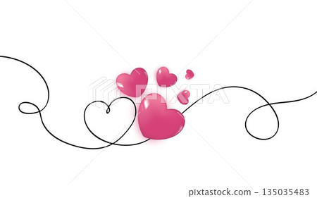 Chat speech bubble with 3d hearts. social media like icon. chat love message with cute 3d hearts. valentine Day. app love comment. social media concept, love emoticon. 3d vector. 135035483