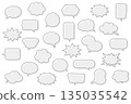 Simple speech bubble set, vector illustration, background, decoration, enclosure, variations, multiple, various 135035542