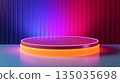 Vibrant 3d podium with vivid colors 135035698