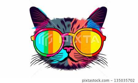 Cat with oversized glasses 135035702