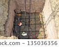 Reinforced steel base with offerings according to ancient Thai beliefs 135036356