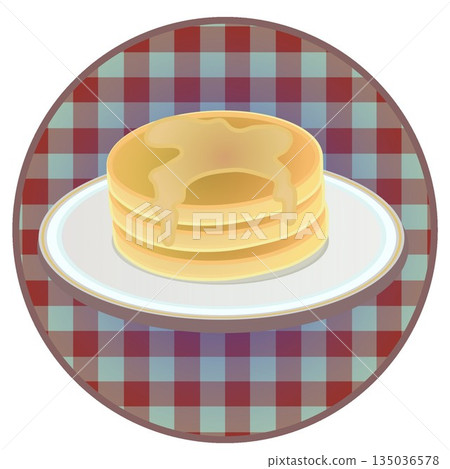 圓形背景的煎餅插圖 圓形背景的煎餅插圖 135036578