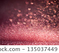 Abstract Pink Glitter Background with Bokeh Hearts 135037449
