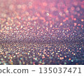 Falling Rose Gold Glitter Dust with Sparkling Bokeh Background 135037471