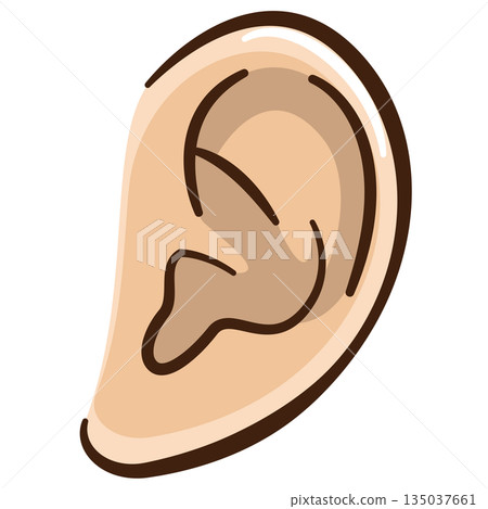 用於聽力和健康圖像的人耳簡筆畫 135037661