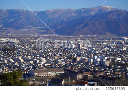 Nagano city viewed from a hill Nagano city viewed from a hill 135037893