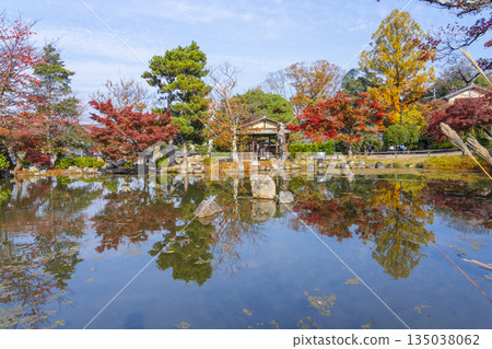 京都圓山公園的秋季日式庭園 135038062
