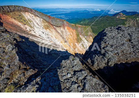 八嶽山脈的伊娥山、禦嶽山、乘鞍山以及槍山和穗高山脈的火山口壁 八嶽山脈的伊娥山、禦嶽山、乘鞍山以及槍山和穗高山脈的火山口壁 135038251