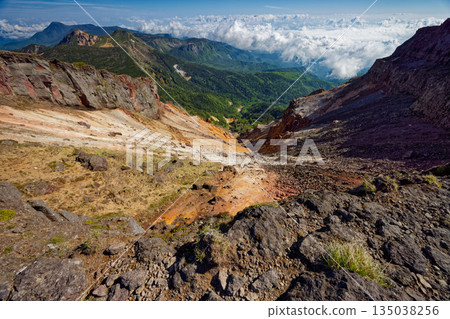 View of the Yatsugatake Mountain Range, the explosion crater of Mount Iodake, Mount Tengu, and Mount Tateshina View of the Yatsugatake Mountain Range, the explosion crater of Mount Iodake, Mount Tengu, and Mount Tateshina 135038256