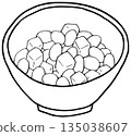 Simple illustration, line drawing, boiled beans 135038607