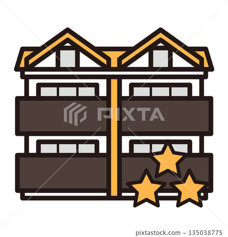 Simple apartment icon + three stars 135038775