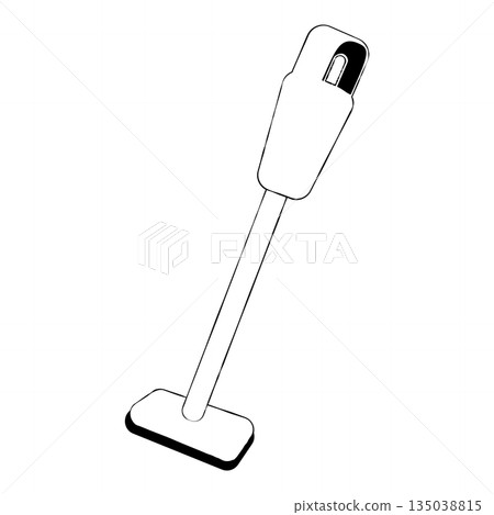 Illustration of stick vacuum cleaner 135038815