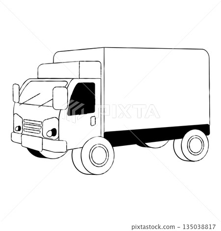 送貨卡車插圖 135038817
