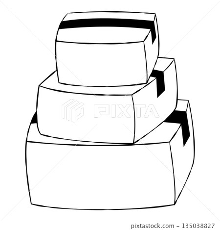 堆疊的白色盒子示意圖 135038827