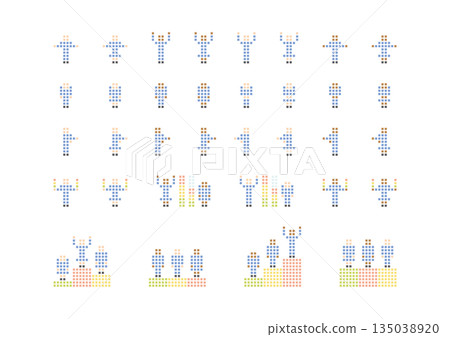 Dot-style illustration set 3 for business use Dot-style illustration set 3 for business use 135038920