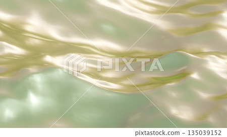 淺翠綠色和香檳金色的抽象波浪背景 135039152