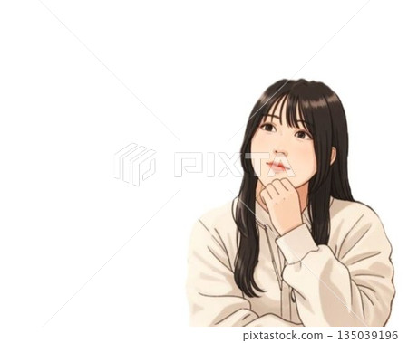 A woman thinking 135039196