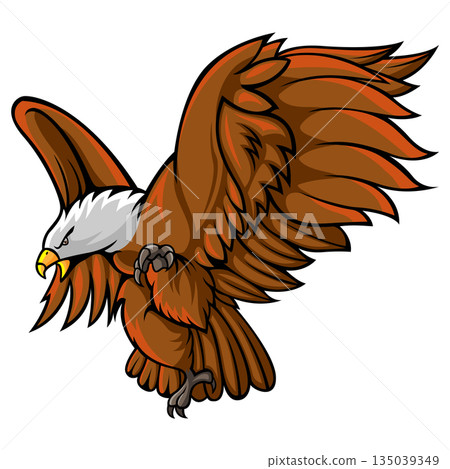 Eagle Illustration in Dynamic Flying Pose 135039349