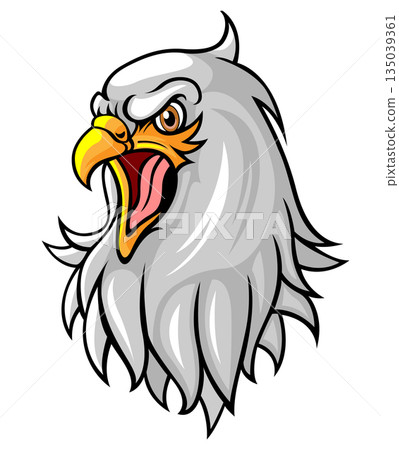 Angry eagle head mascot logo illustration isolated on white background Angry eagle head mascot logo illustration isolated on white background 135039361