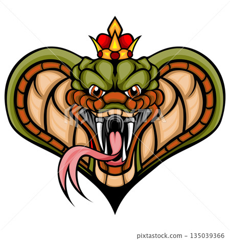 Cobra snake head mascot logo illustration fierce wildlife symbol 135039366