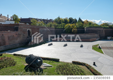 Wide View of Defensive Moat and Walls at Alba Carolina Citadel Wide View of Defensive Moat and Walls at Alba Carolina Citadel 135039393