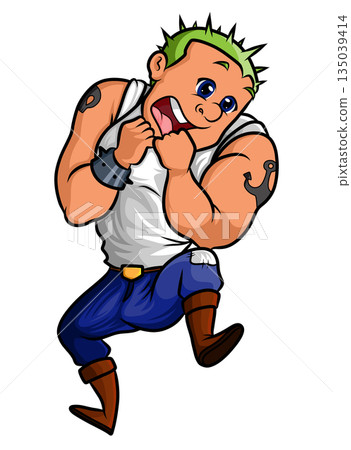 Cartoon Man Scared Expression Illustration Cartoon Man Scared Expression Illustration 135039414