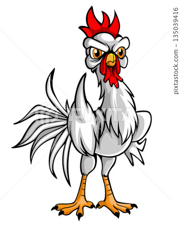 Funny Cartoon Chicken Mascot Funny Cartoon Chicken Mascot 135039416