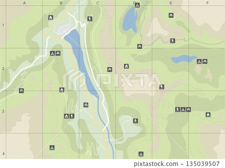 Close-up of world map structure 135039507