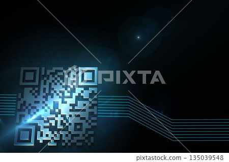 Shiny barcode on black background 135039548
