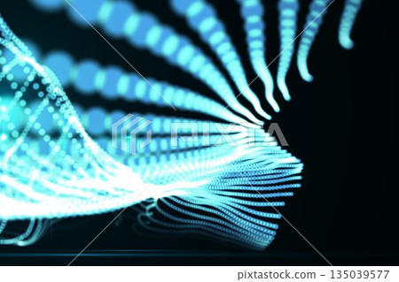 Abstract blue glowing black background 135039577