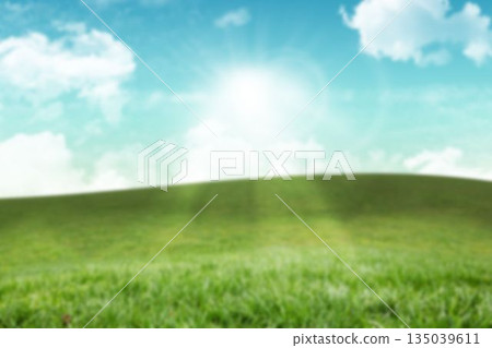 Scenic view of grassy land against sky Scenic view of grassy land against sky 135039611