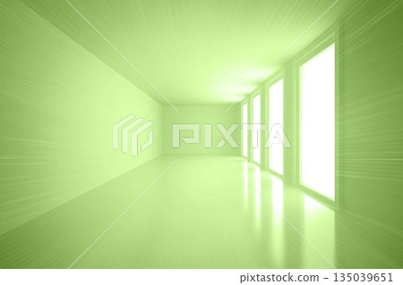 Bright green room with windows Bright green room with windows 135039651