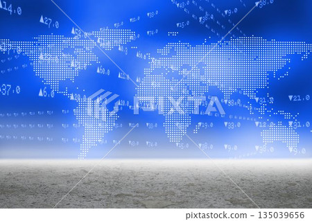 Blue global Stocks and shares graphic Blue global Stocks and shares graphic 135039656