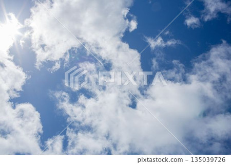 Digitally generated blue cloudy sky 135039726
