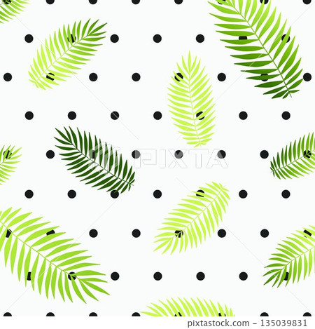 Composition of black spots and leaves icons on white background Composition of black spots and leaves icons on white background 135039831