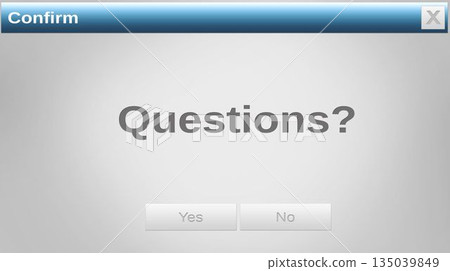 Image of screen with questions text on grey background Image of screen with questions text on grey background 135039849