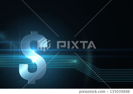 Dollar sign on futuristic background 135039886