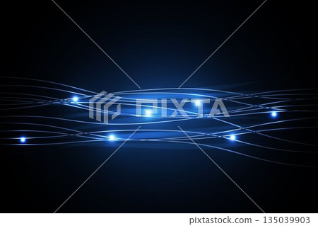 Blue lines and lights on black background Blue lines and lights on black background 135039903