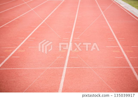 Focus of athletics track 135039917