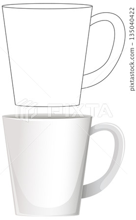 Vector Illustration of Blank Coffee Mug with Handle 135040422