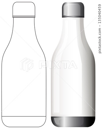 Vector Illustration of Blank Plastic Bottle with Outline 135040459
