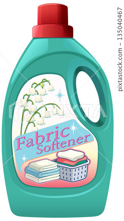 Vector Illustration of Fabric Softener Bottle with Floral Label Vector Illustration of Fabric Softener Bottle with Floral Label 135040467