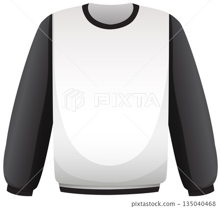 Black and White Crewneck Sweatshirt Vector Illustration Black and White Crewneck Sweatshirt Vector Illustration 135040468