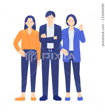 They are business people who are ambitious to succeed. "Leave it to us," says the three confident and motivated people. 135040499