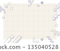 Beige grid background and retro decorative frame material | A4 high resolution 135040528