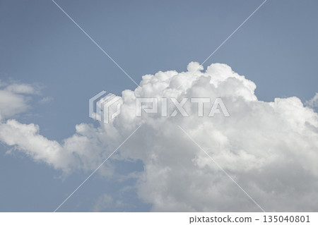 Cumulus clouds creating a stunning wallpaper effect in blue sky 135040801